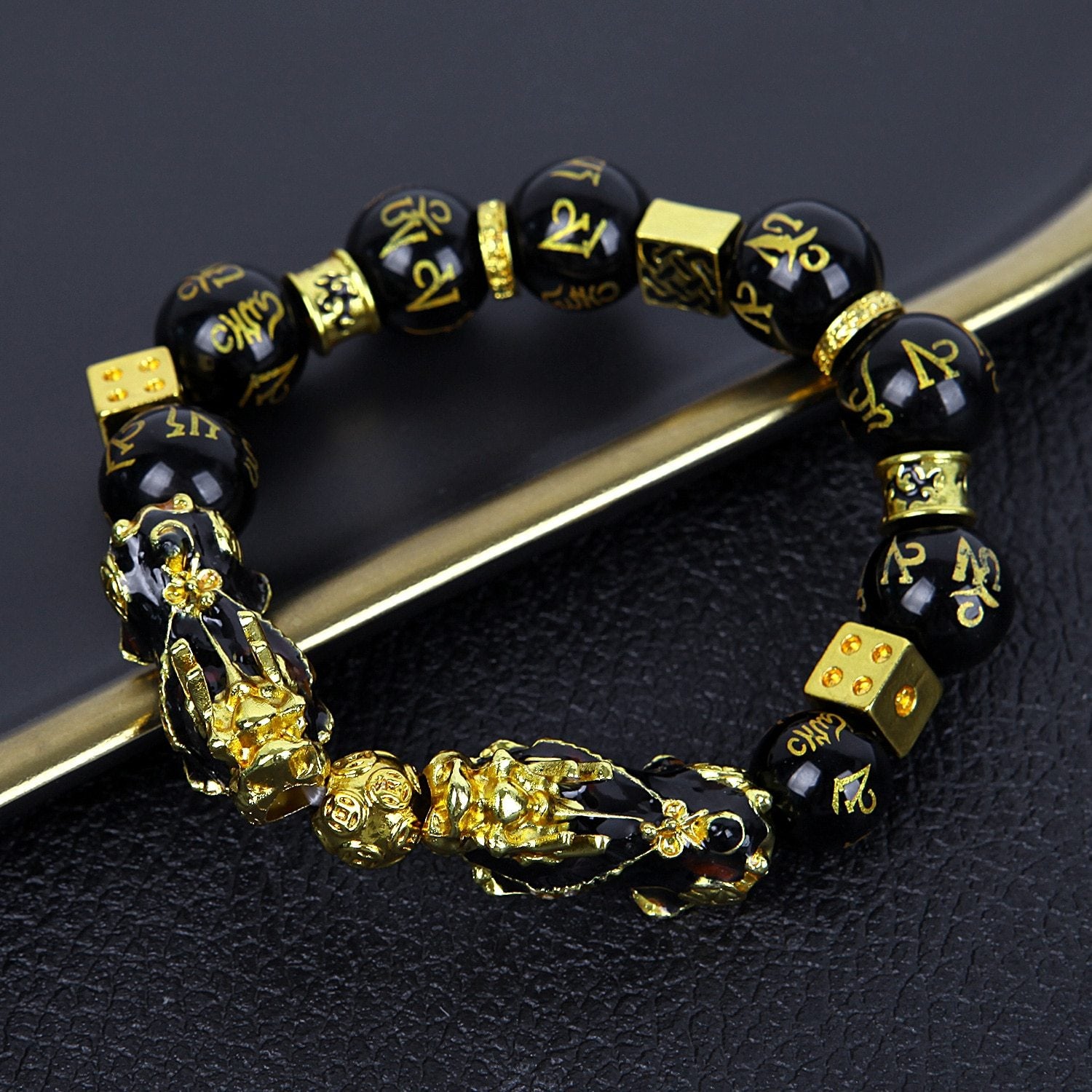 Black&Gold Obsidian Bracelet
